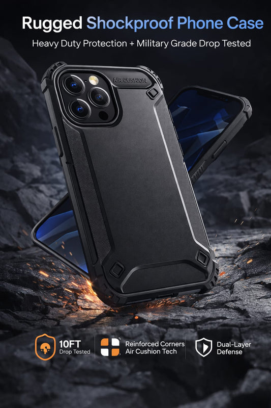 Rugged Shockproof Phone Case – Military-Grade Drop Protection, Dual-Layer Defense