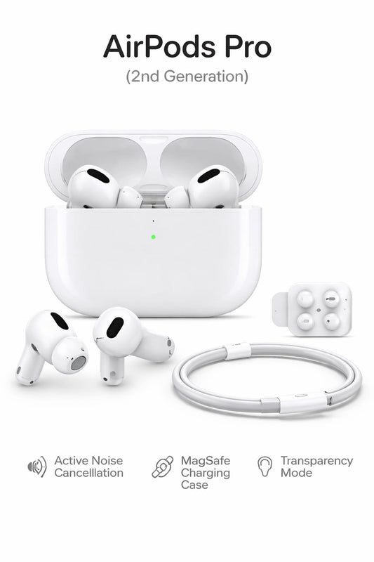 Apple AirPods Pro (2nd Generation) – Active Noise Cancellation Wireless Earbuds